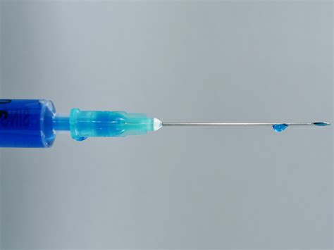 Image Libre Bleu Fermer Cure Horizontal Aiguille Seringue Vaccin