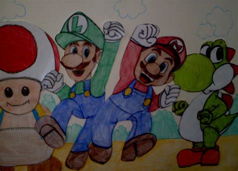 Toad, Luigi, Mario and Yoshi | Yoshi, Mario, Mario characters