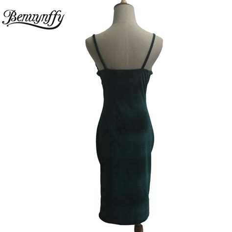 Sexy Spaghetti Strap Midi Dresses Elegant Solid Velvet Club Backless