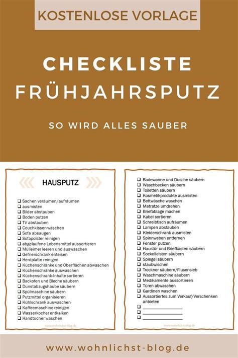 Wohnungsputz Oder Hausputz Checkliste Und Tipps Artofit