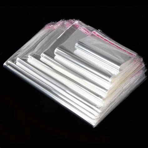 100PCS Storage Bags Transparent Self Adhesive Resealable Clear