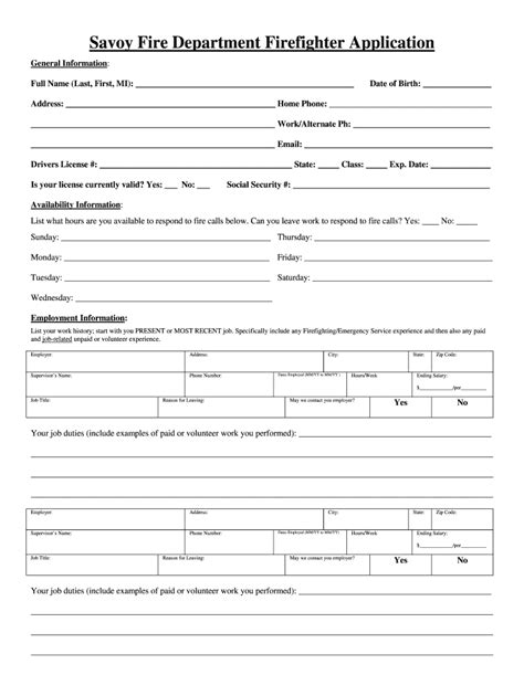 Fire Fighter Application Form Fill Out Sign Online Dochub