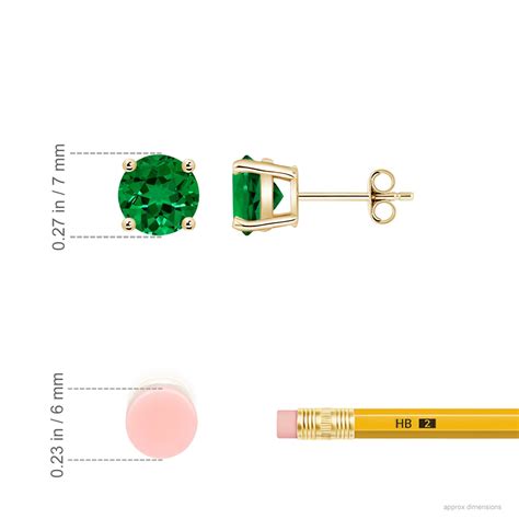 Lab-Grown Round Emerald Stud Earrings