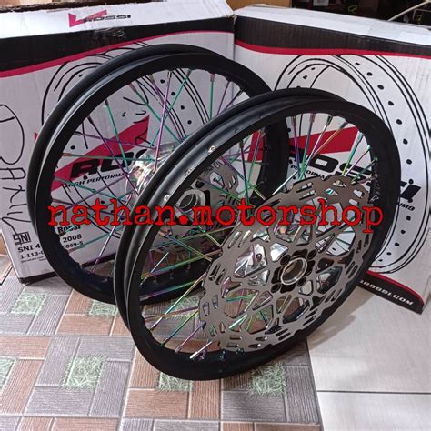 Jual ROSSI Velg Satria FU Paketan Plus Piringan Depan Belakang Hitam