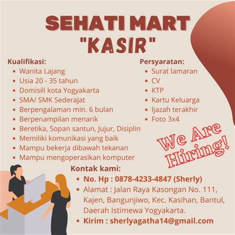 Lowongan Kerja Kasir Di Sehati Mart Lokerjogja Id