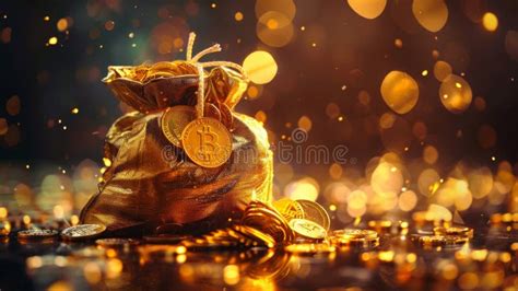 Golden Money Bag Overflowing with Gold Coins Stock Illustration - Illustration of opulence, pile ...