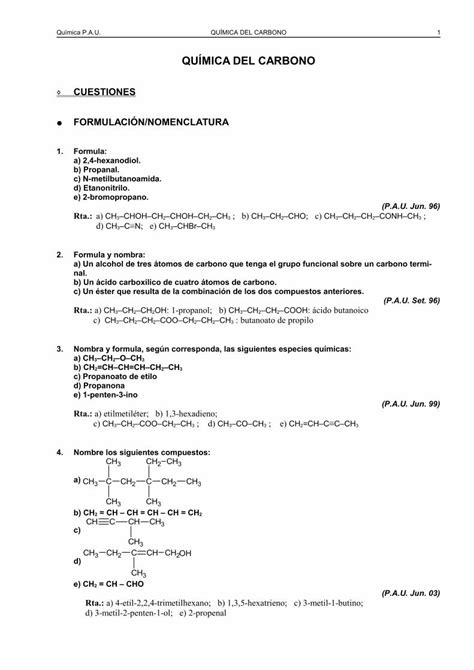 Pdf QuÍmica Del Carbono · Química P A U