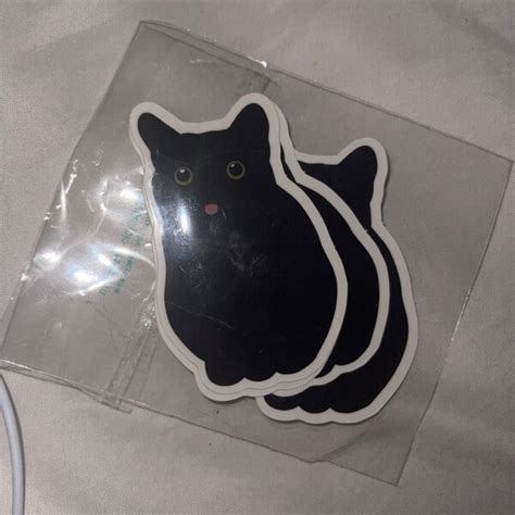 Black Cat Meme Blep Tongue Glossy Vinyl Sticker Cat Sticker Black Cat