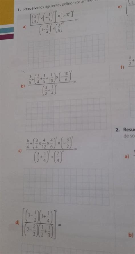 1 Resuelve los siguientes polinomios aritméticos Brainly lat