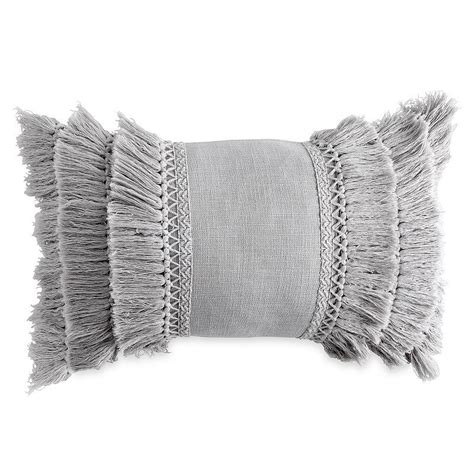 Peri Fringe Throw Pillow Throw Pillows Oblong Throw Pillow Fringe