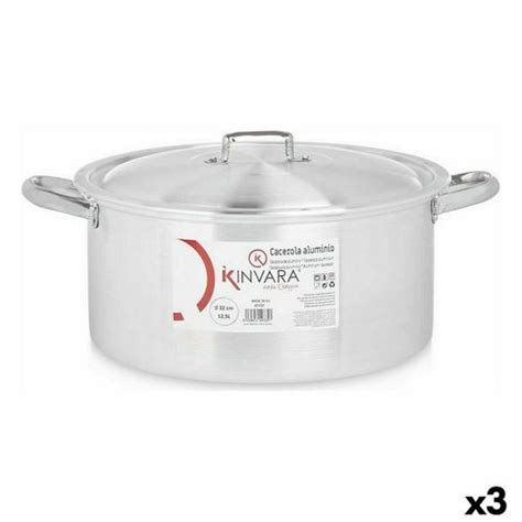 Cacerola Con Tapa Plateado Aluminio 12 5 L 3 Unidades Con Ofertas En