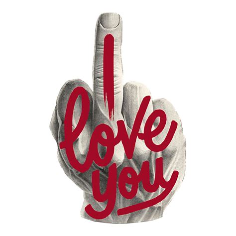 I Love You Red Fuck Off Hand With Obscene Gestures Debie Paper Bag 10