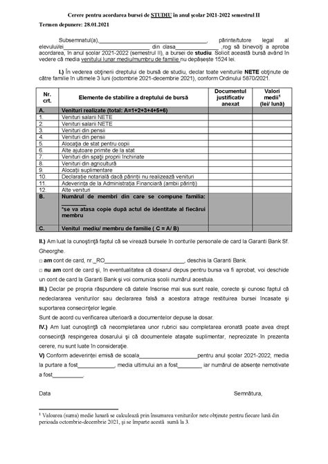 Burse Semestrul Ii Clasa A Xii A A Mate Info