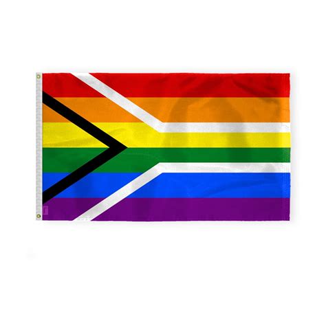 Agas South Africa Rainbow Gay Pride Flag 3x5 Ft Printed 200d Nylon