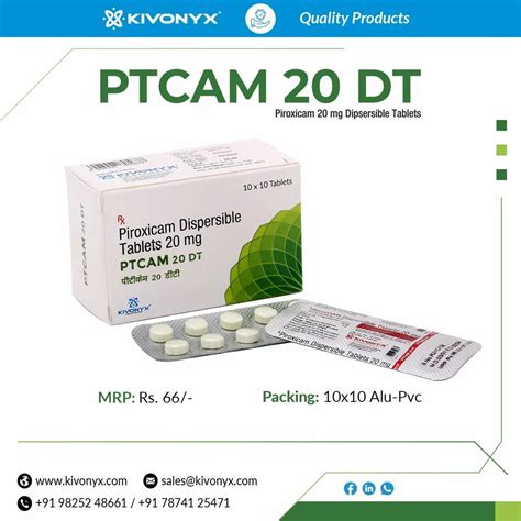 Ptcam 20 Mg Piroxicam Dispersible Tablets At Rs 72 In Ahmedabad ID