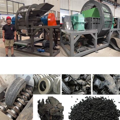 Functional Blade Cutting Waste Tire Rubber Shredder Crusher From