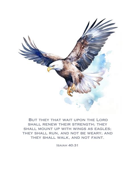 Wings as Eagles Watercolor Print Bible Verse Isaiah 40 Psalm - Etsy