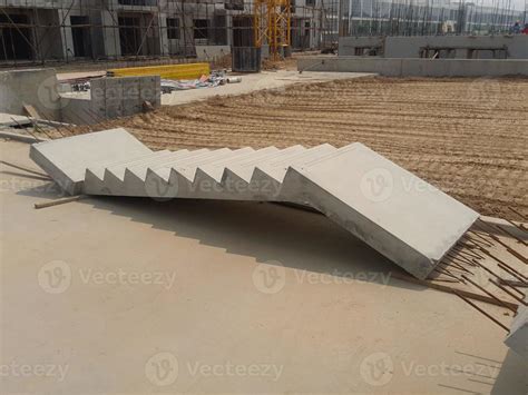 Straight Precast Concrete Staircase With Attached Landing