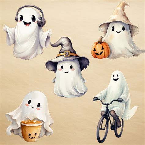 10 Ghostie PNG Files Transparent Background Instant Use Etsy