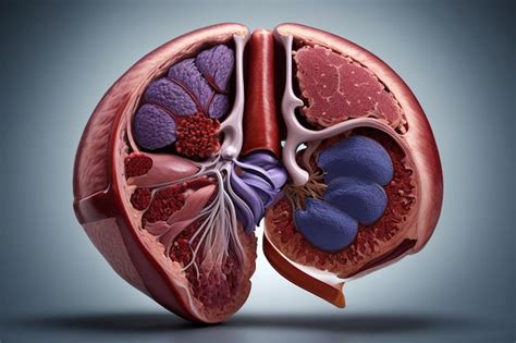 Premium Ai Image Diagram Showing Human Kidney Anatomy Healthy Spleen