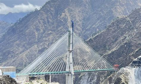 Jammu And Kashmir Reasi Anji Khad Bridge Indian Railways St Cable