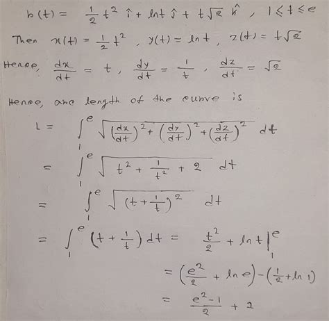 Solved Find The Arc Length Of The Curve Defined As Rt 12t2i