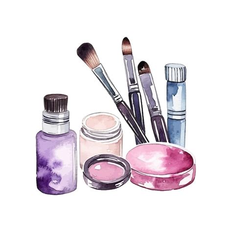 Premium Vector Watercolor Cosmetic Makeup Clipart Elements