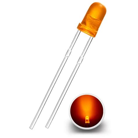 Diodo LED 3mm Naranja Difuso AMPUL Eu