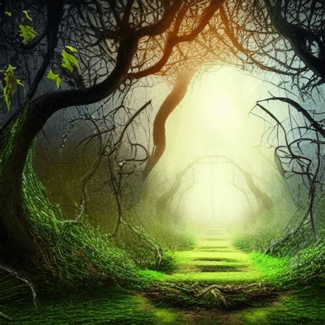 Fantasy And Fairytale Dark Forest Path Background · Creative Fabrica