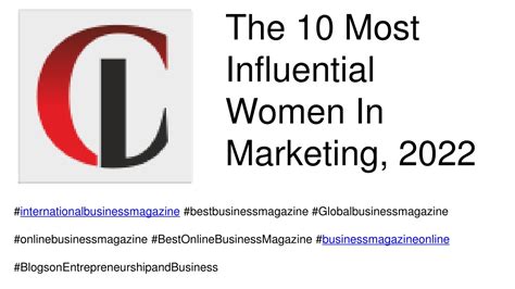 Ppt The Most Influential Women In Marketing Powerpoint