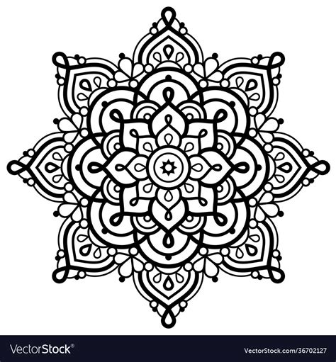 Mandala art star shapes - indian design Royalty Free Vector