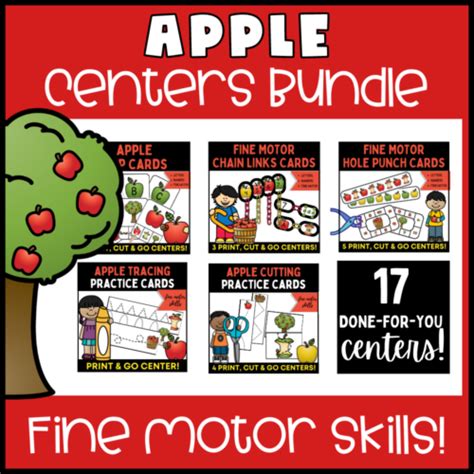 Fine Motor Skills Centers Bundle For Fall Apple Theme Made By Teachers