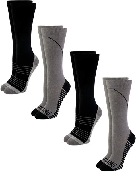 Spalding Women S Athletic Compression Mid Calf Crew Socks With Heel And Toe Cushioning 4 Pack