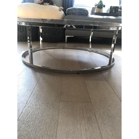 CB2 Smart Round Marble Top Coffee Table AptDeco