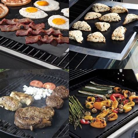 2xtapis De Grille Pour Barbecue Anti Adhésif Réutilisable Et Résistant