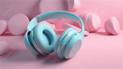 Cartoon Style 3d Rendering Of Headphones Perfect For Listening To Music Powerpoint Background ...