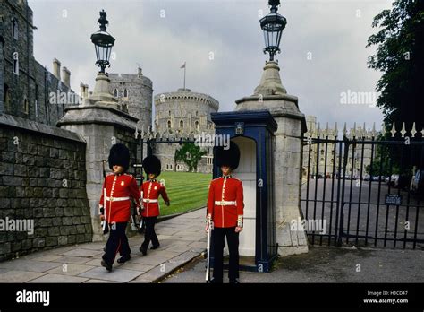 Royal Guard On Sentry Duty At The Advanced Gate Windsor Castle