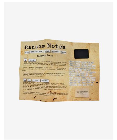 Ransom Notes The Ridiculous Word Magnet Game Very Special Games