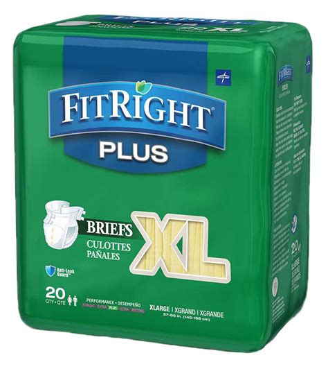 Fitright Plus Briefs With Tabs Adult Heavy Absorbency Rg Md Lg