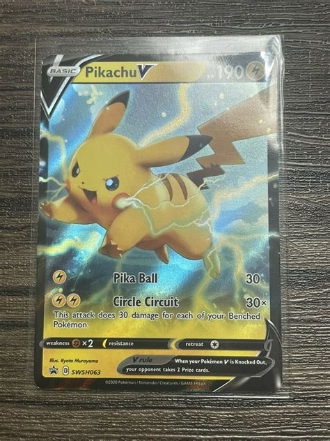 Ultra Rare Pikachu V Swsh Pokemon Black Star Promo Holo Mint Nm