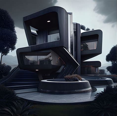 An Artistic Rendering Of A Futuristic House In The Middle Of A Forest