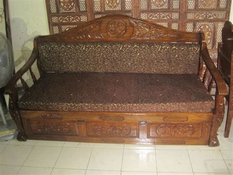 Teak Wood Seater Nrw Wooden Traditional Carved Sofa Cum Bed With