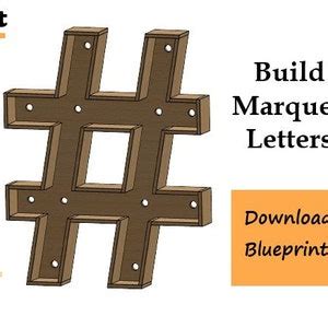 3ft Hashtag Symbol Marquee Blueprints Build Plans Cut Files Giant