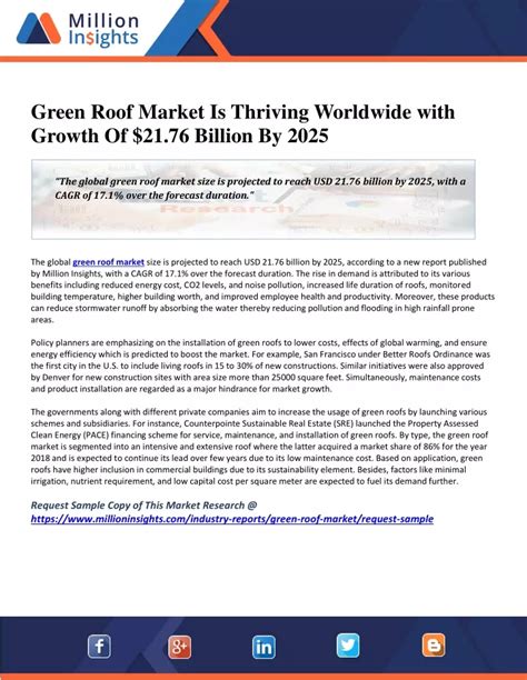 Ppt Green Roof Market Is Thriving Worldwide With Growth Of