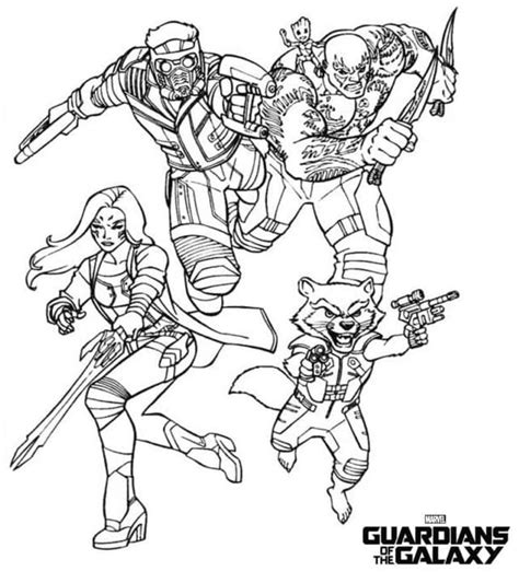 Characters In Guardians Of The Galaxy Coloring Page Download Print