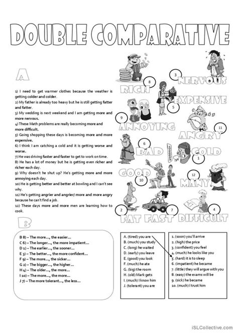 Double Comparatives General Grammar English Esl Worksheets Pdf Doc