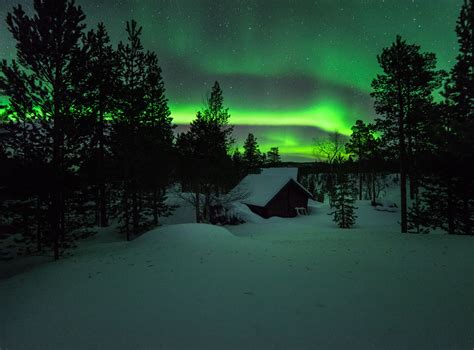 Wallpaper Nature Green Sky Aurora Atmosphere Snow Night Winter