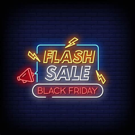 Premium Vector Flash Sale Black Friday Neon Signs Style Text