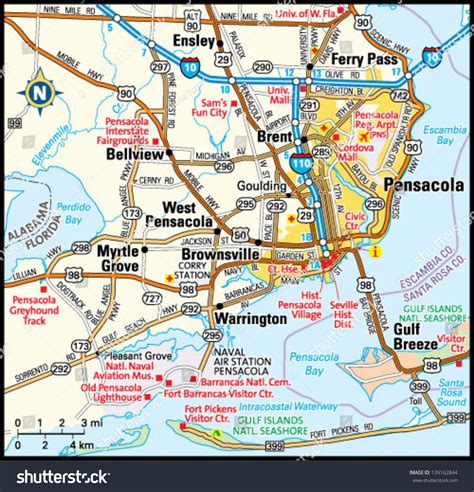 Pensacola En El Mapa De Florida Pensacola, Florida Map