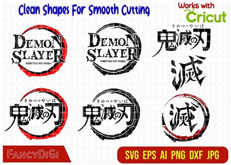 Demon Slayer Logo Svg Bundle Demon Slayer Svg Anime Svg Bundle Anime Manga Eps Vector Cricut